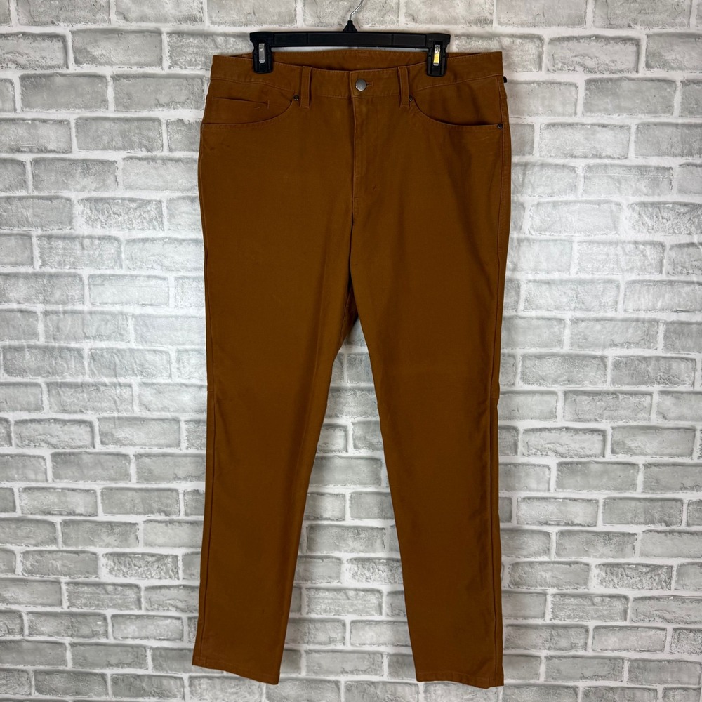 Lululemon ABC Utilitech Pant Slim Mens 34 x 32 Copper Brown 5 Pocket Trousers